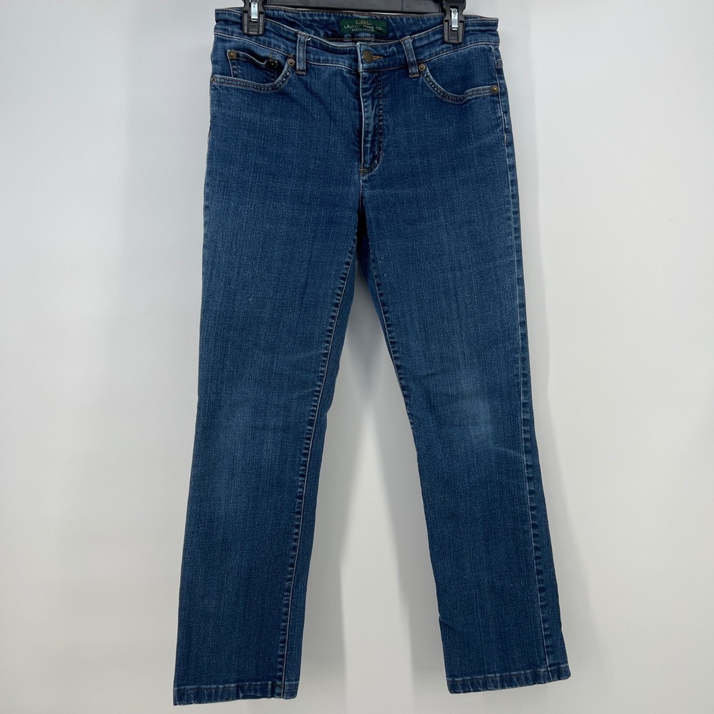 Lauren Ralph Lauren Womens Size 6 Blue Straight Leg Medium Wash Jeans Stretch